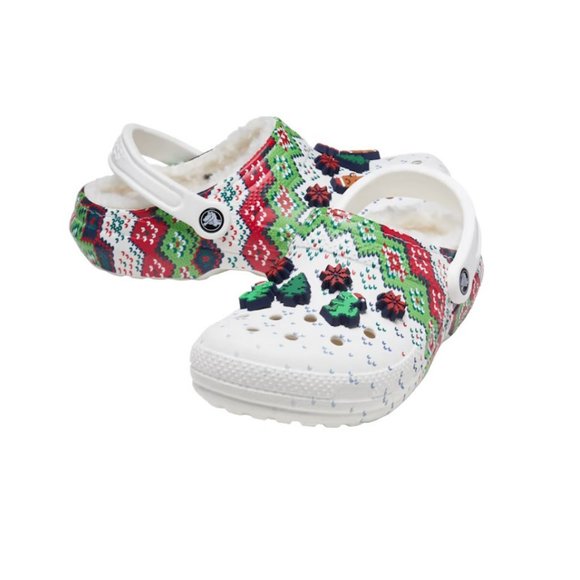 Crocs Classic Lined‎ Holiday Clogs, Christmas Shoes, Ugly Sweater, Women 8/Men 6 - Picture 2 of 6